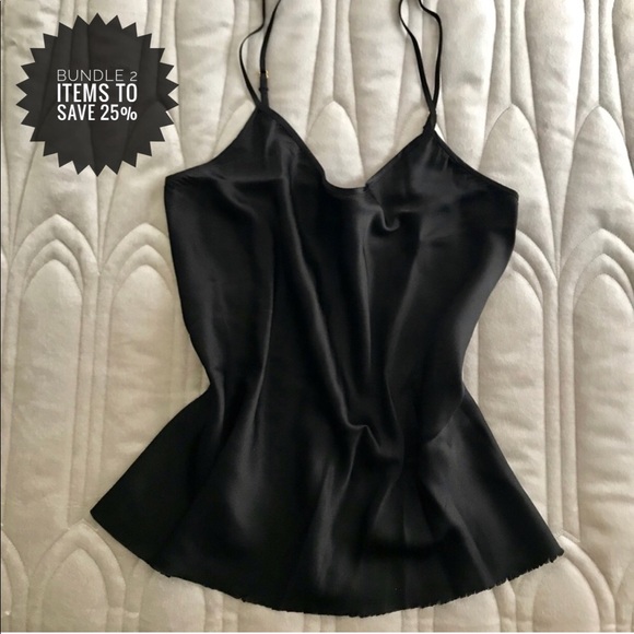 True Religion Tops - TRUE RELIGION silk camisole, black/gold, size XS